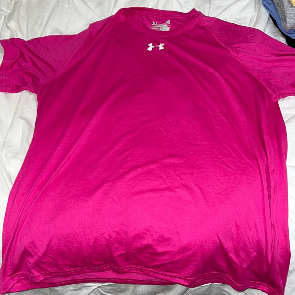 Under Armour athletic pink shirt
